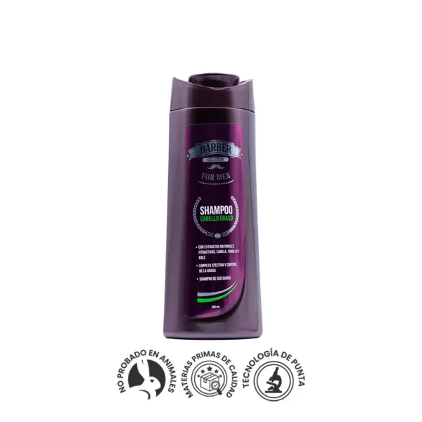 Shampoo cabello graso barber collection 400 ml