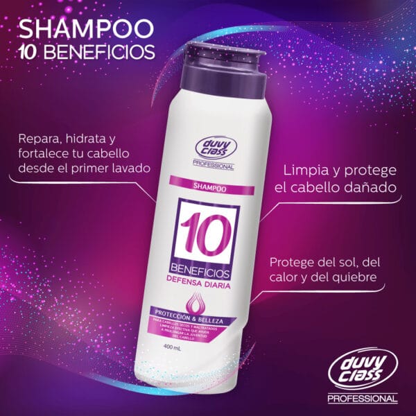 Shampoo 10 Beneficios 400 ml Duvy Class