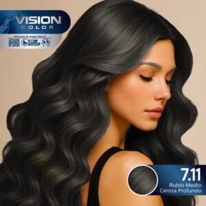 TINTES VISION COLOR TONOS CENIZAS E IRISADOS 7.11 RUBIO MEDIO CENIZA PROF